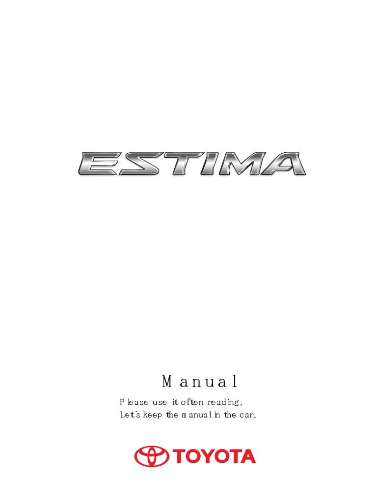 Toyota estima acr50 manual download free